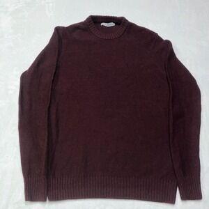 Icebreaker 100% Pure Merino Wool Sweater Crew Neck Men's Medium Dark Red